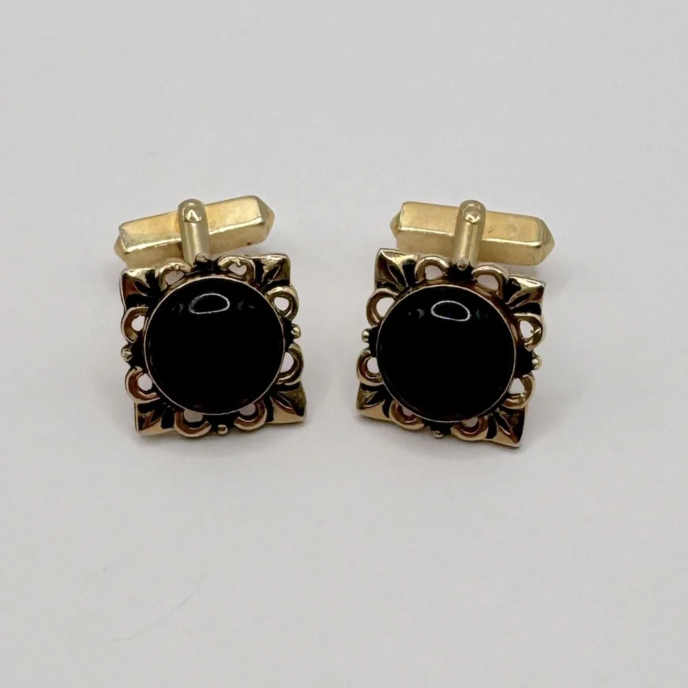 SWANK Vintage Gold-Tone Filigree Cufflinks
